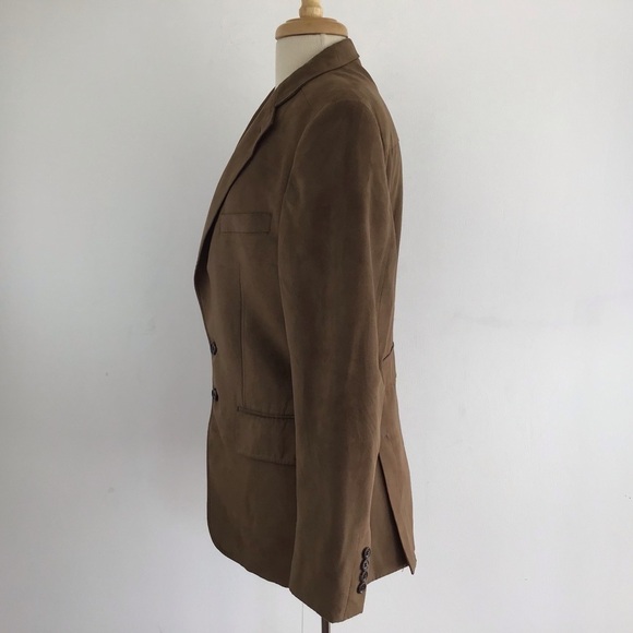 Faux suede brown blazer Roundtree & Yorke size Small - Picture 4 of 10